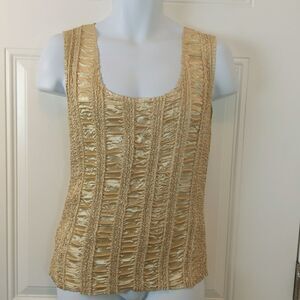 Z.b.d. design tan stretchy crinkled tank top